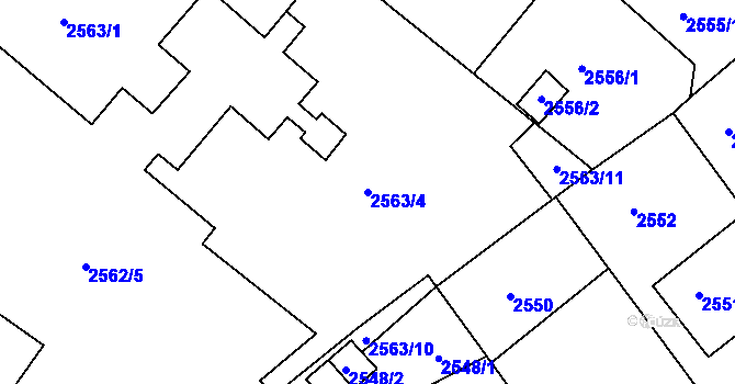 Parcela st. 2563/4 v KÚ Varnsdorf, Katastrální mapa