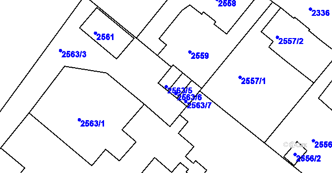 Parcela st. 2563/5 v KÚ Varnsdorf, Katastrální mapa