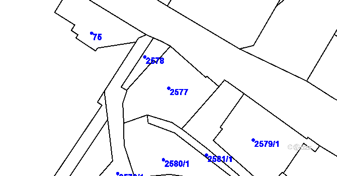 Parcela st. 2577 v KÚ Varnsdorf, Katastrální mapa