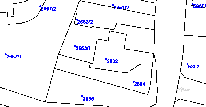 Parcela st. 2662 v KÚ Varnsdorf, Katastrální mapa