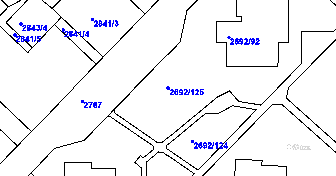 Parcela st. 2692/125 v KÚ Varnsdorf, Katastrální mapa