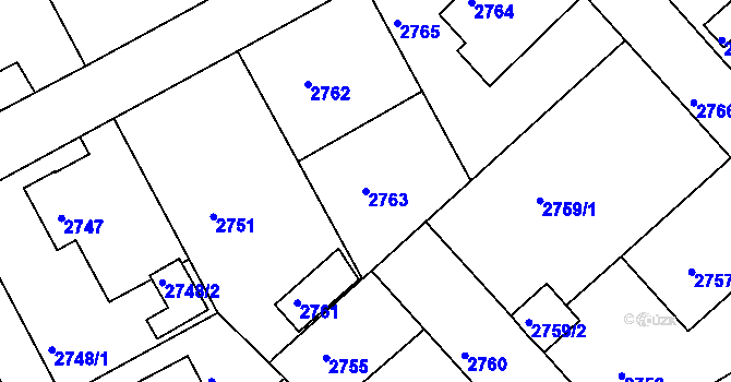 Parcela st. 2763 v KÚ Varnsdorf, Katastrální mapa