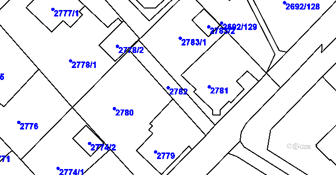 Parcela st. 2782 v KÚ Varnsdorf, Katastrální mapa
