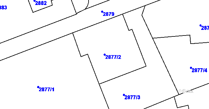 Parcela st. 2877/2 v KÚ Varnsdorf, Katastrální mapa