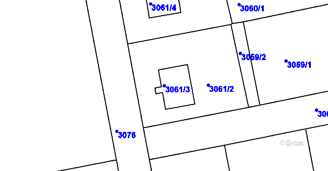 Parcela st. 3061/3 v KÚ Varnsdorf, Katastrální mapa