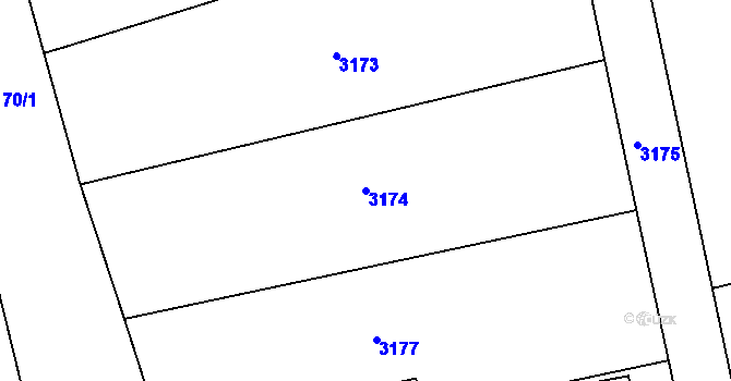 Parcela st. 3174 v KÚ Varnsdorf, Katastrální mapa