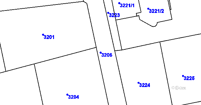 Parcela st. 3206 v KÚ Varnsdorf, Katastrální mapa