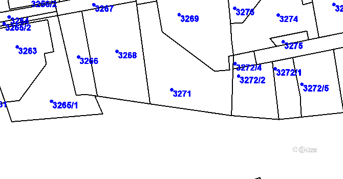 Parcela st. 3271 v KÚ Varnsdorf, Katastrální mapa