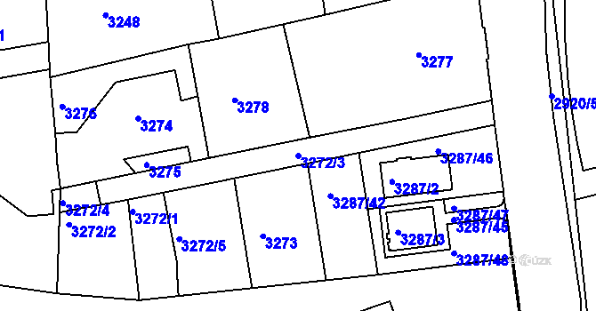 Parcela st. 3272/3 v KÚ Varnsdorf, Katastrální mapa