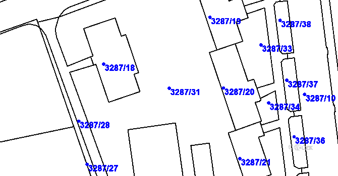 Parcela st. 3287/31 v KÚ Varnsdorf, Katastrální mapa