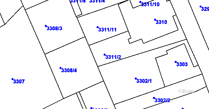 Parcela st. 3311/2 v KÚ Varnsdorf, Katastrální mapa