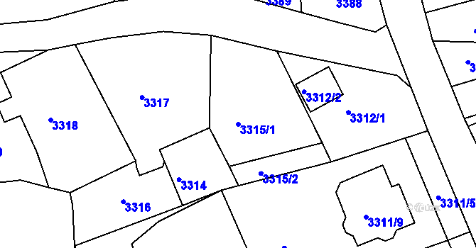 Parcela st. 3315/1 v KÚ Varnsdorf, Katastrální mapa