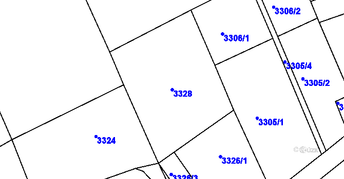 Parcela st. 3328 v KÚ Varnsdorf, Katastrální mapa