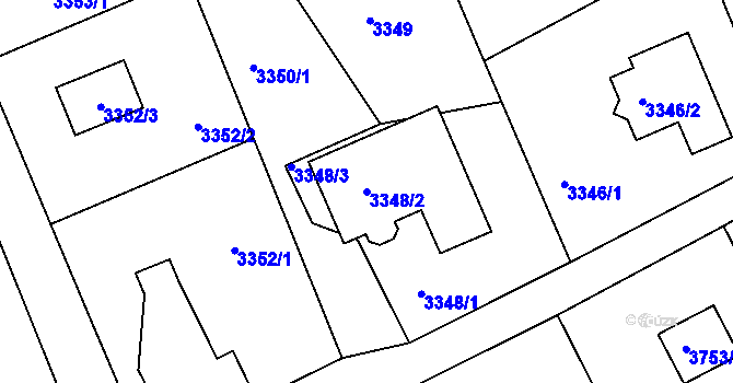 Parcela st. 3348/2 v KÚ Varnsdorf, Katastrální mapa