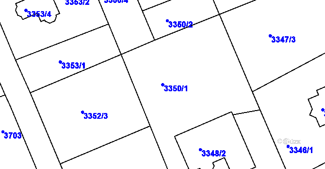 Parcela st. 3350/1 v KÚ Varnsdorf, Katastrální mapa