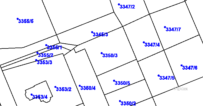 Parcela st. 3350/3 v KÚ Varnsdorf, Katastrální mapa