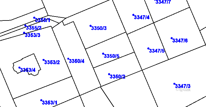 Parcela st. 3350/5 v KÚ Varnsdorf, Katastrální mapa