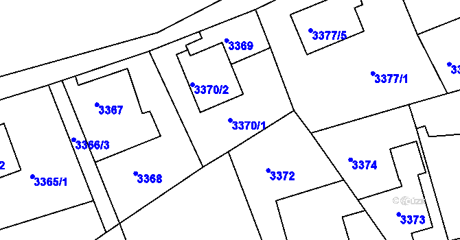 Parcela st. 3370/1 v KÚ Varnsdorf, Katastrální mapa