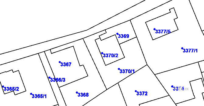 Parcela st. 3370/2 v KÚ Varnsdorf, Katastrální mapa