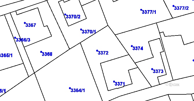 Parcela st. 3372 v KÚ Varnsdorf, Katastrální mapa