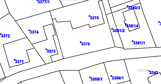 Parcela st. 3376 v KÚ Varnsdorf, Katastrální mapa