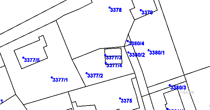 Parcela st. 3377/3 v KÚ Varnsdorf, Katastrální mapa