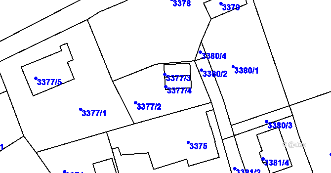 Parcela st. 3377/4 v KÚ Varnsdorf, Katastrální mapa