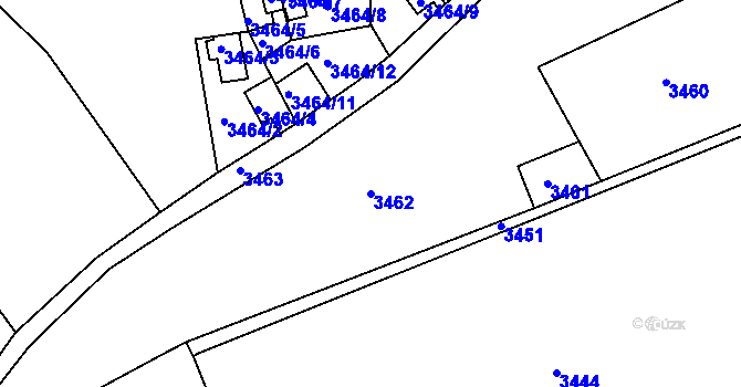 Parcela st. 3462 v KÚ Varnsdorf, Katastrální mapa