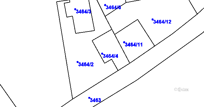 Parcela st. 3464/4 v KÚ Varnsdorf, Katastrální mapa