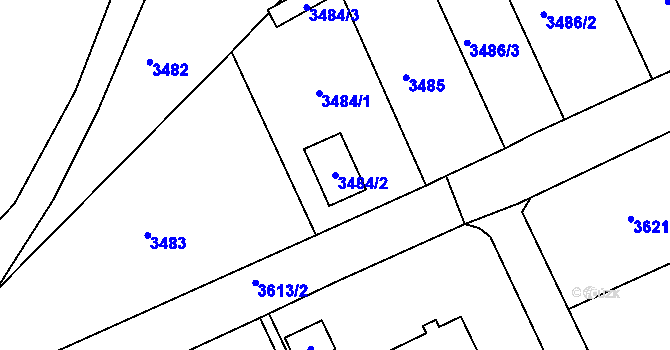 Parcela st. 3484/2 v KÚ Varnsdorf, Katastrální mapa