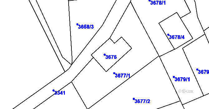 Parcela st. 3676 v KÚ Varnsdorf, Katastrální mapa