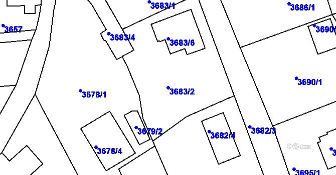 Parcela st. 3683/2 v KÚ Varnsdorf, Katastrální mapa