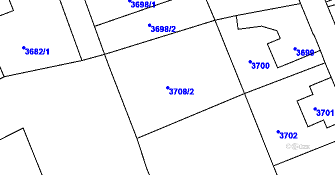 Parcela st. 3708/2 v KÚ Varnsdorf, Katastrální mapa