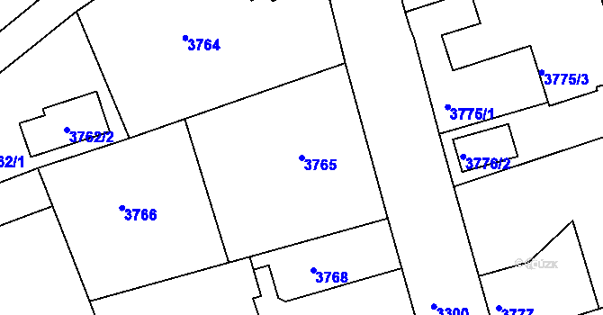 Parcela st. 3765 v KÚ Varnsdorf, Katastrální mapa