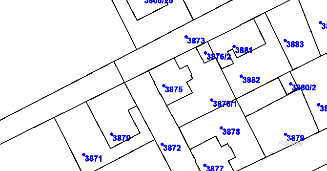 Parcela st. 3875 v KÚ Varnsdorf, Katastrální mapa