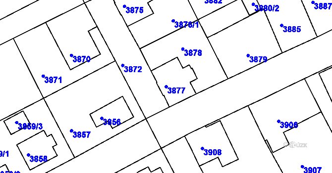 Parcela st. 3877 v KÚ Varnsdorf, Katastrální mapa