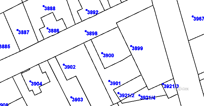 Parcela st. 3900 v KÚ Varnsdorf, Katastrální mapa