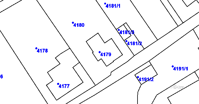 Parcela st. 4179 v KÚ Varnsdorf, Katastrální mapa