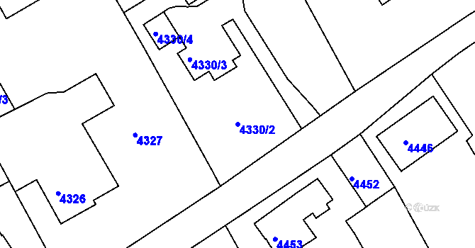 Parcela st. 4330/2 v KÚ Varnsdorf, Katastrální mapa