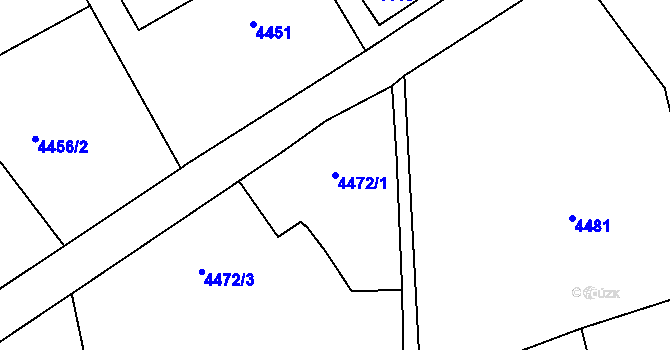 Parcela st. 4472/1 v KÚ Varnsdorf, Katastrální mapa