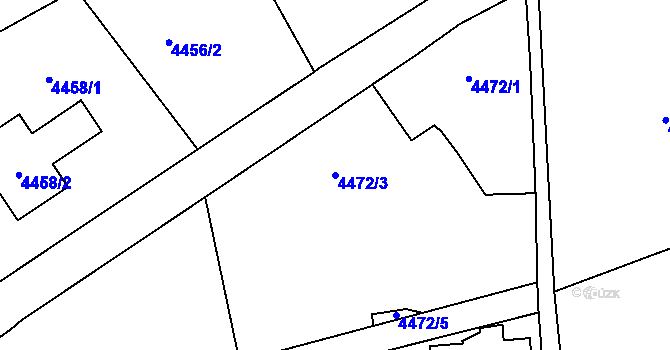 Parcela st. 4472/3 v KÚ Varnsdorf, Katastrální mapa