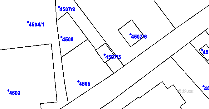 Parcela st. 4507/3 v KÚ Varnsdorf, Katastrální mapa