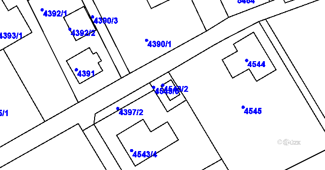 Parcela st. 4543/2 v KÚ Varnsdorf, Katastrální mapa