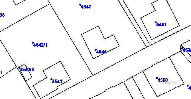 Parcela st. 4546 v KÚ Varnsdorf, Katastrální mapa