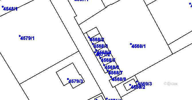 Parcela st. 4568/4 v KÚ Varnsdorf, Katastrální mapa
