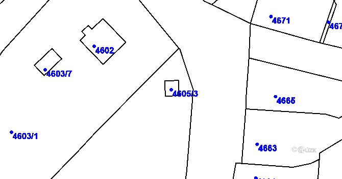 Parcela st. 4605/3 v KÚ Varnsdorf, Katastrální mapa