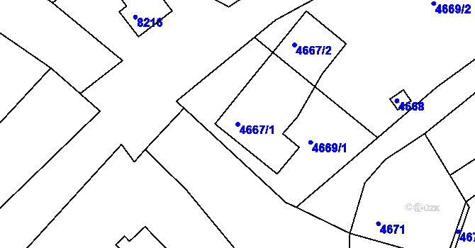 Parcela st. 4667/1 v KÚ Varnsdorf, Katastrální mapa