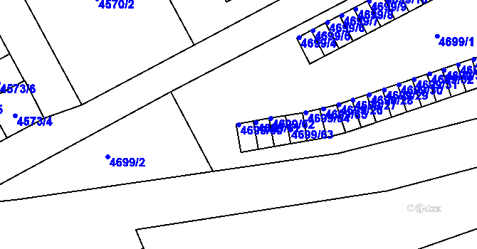 Parcela st. 4699/60 v KÚ Varnsdorf, Katastrální mapa