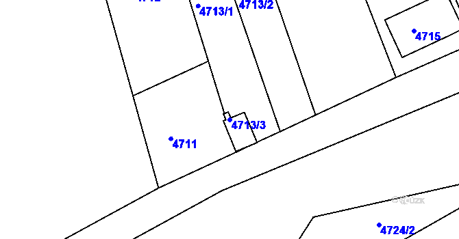 Parcela st. 4713/3 v KÚ Varnsdorf, Katastrální mapa
