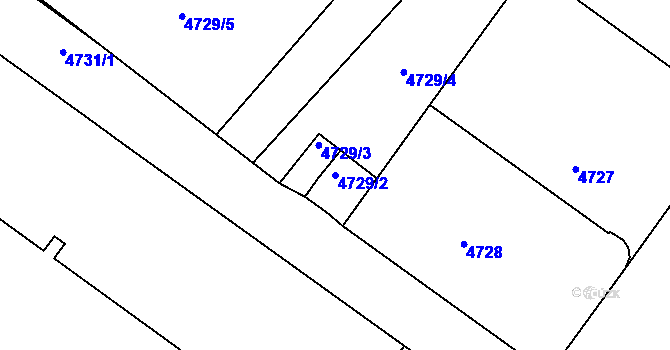 Parcela st. 4729/2 v KÚ Varnsdorf, Katastrální mapa